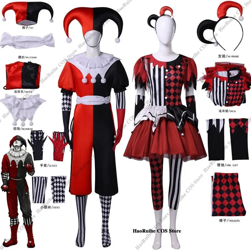 Déguisement Bouffon Royal Rouge et Noir – XS à 3XL