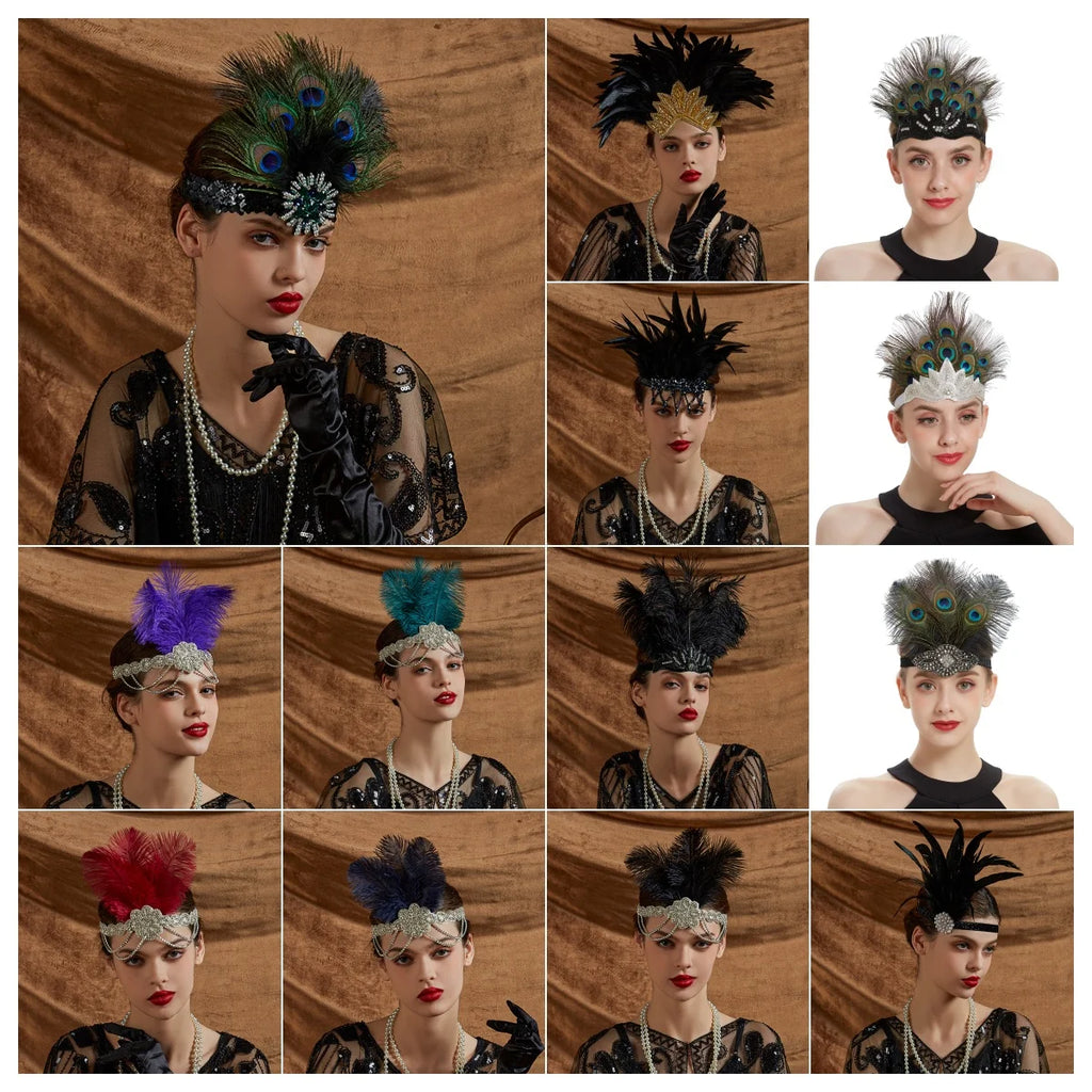 Bandeau à Plumes Gatsby Années 20 – Plusieurs Modèles