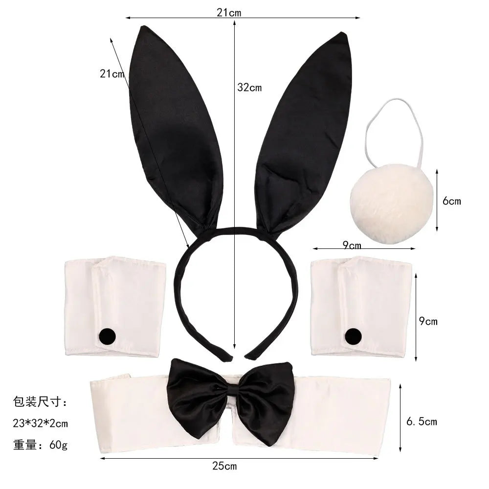 Kit Lapin – Oreilles, Nœud, Queue et Gants