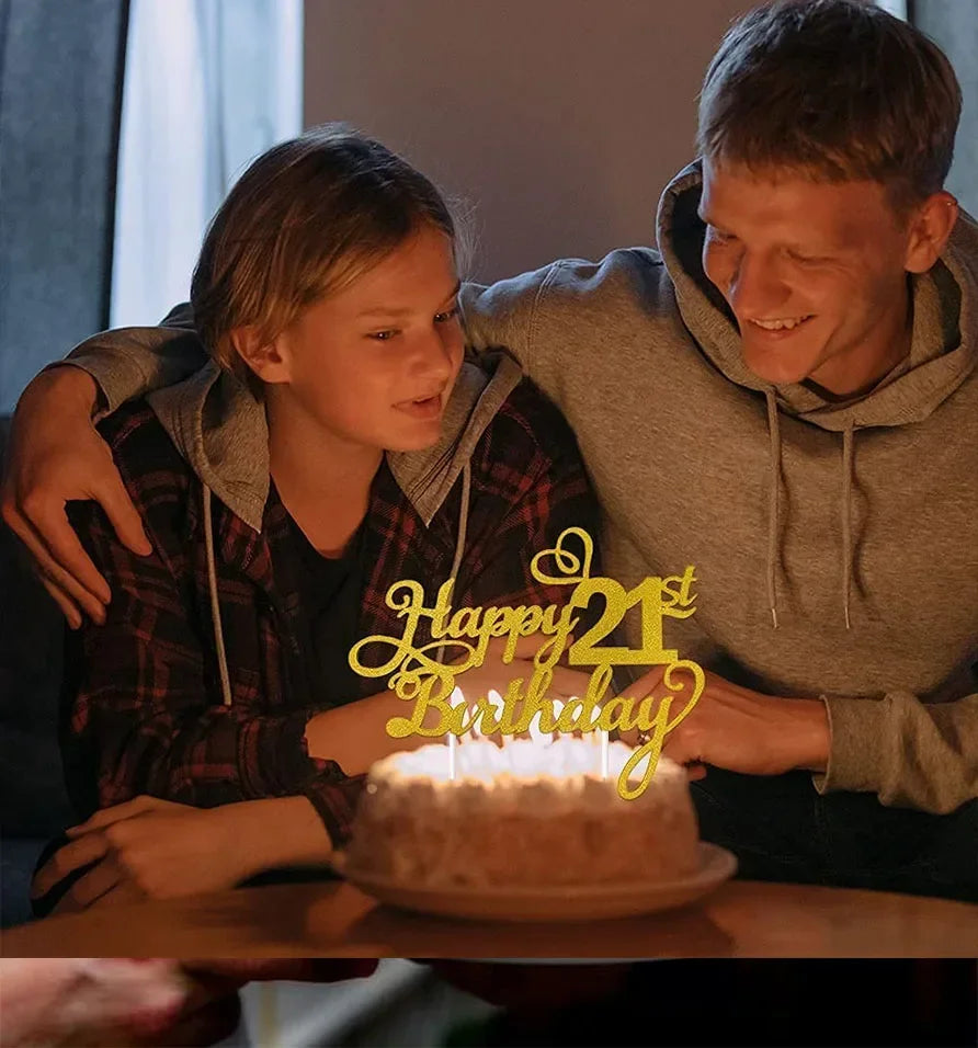 Topper Gâteau Happy Birthday Chiffre d'Âge - Lot de 1 à 20 pièces – vue 5