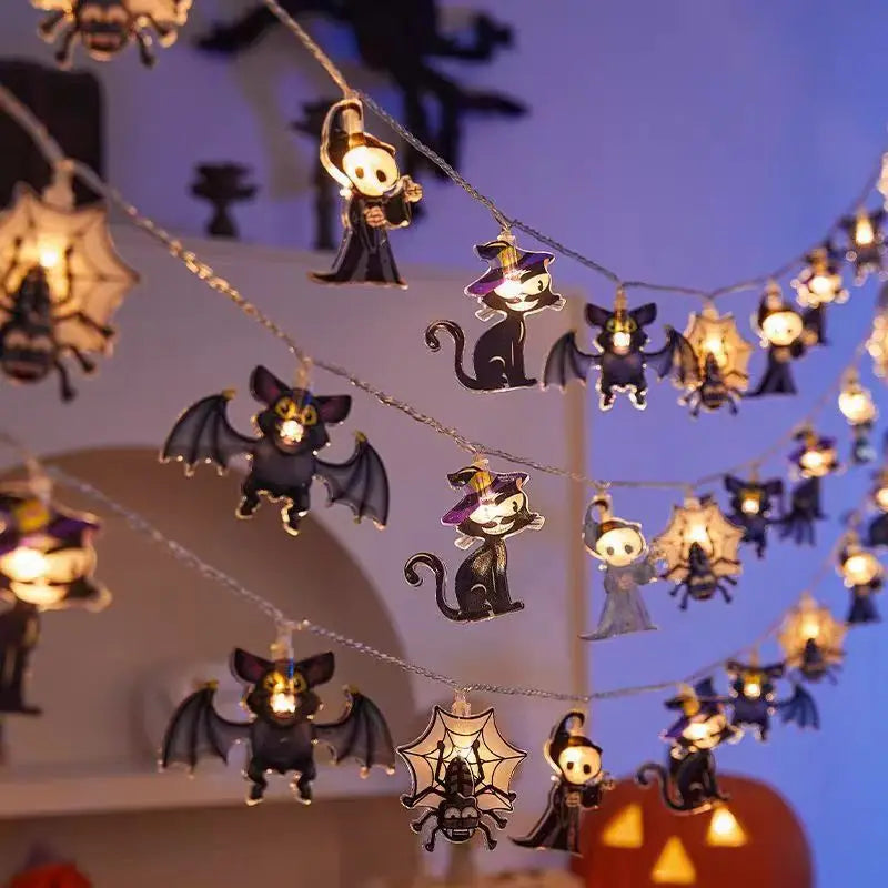 Guirlande LED Halloween – Citrouilles et Fantômes, 1,5 à 6 m