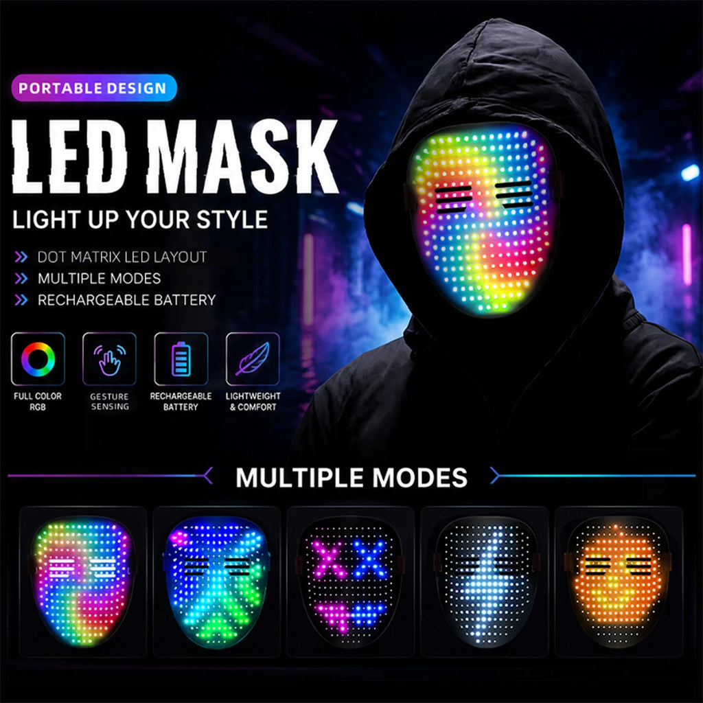 Masque LED Lumineux Transformable