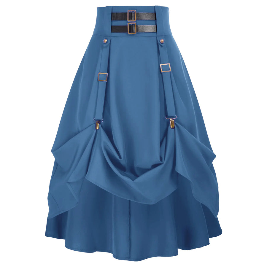 Jupe Médiévale Gothique Asymétrique – Tenue de Pirate Steampunk Femme