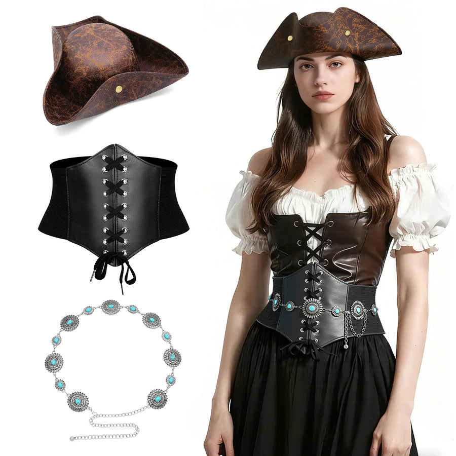 Kit Accessoires Pirate – Foulard et Ceinture Chaîne