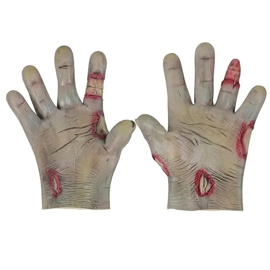 Gants Mains de Zombie Ensanglantées en Latex