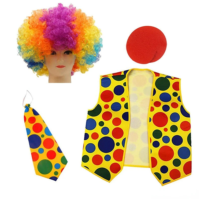 Kit Clown – Nez, Perruque, Nœud Papillon et Chapeau