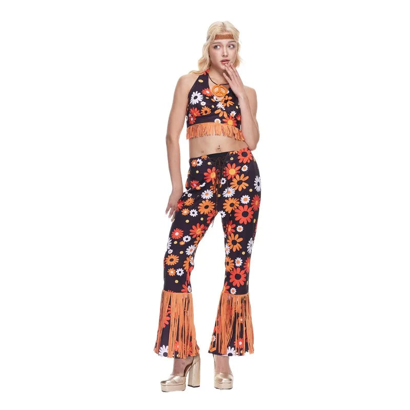 Déguisement Hippie Flower Power Années 70 Femme