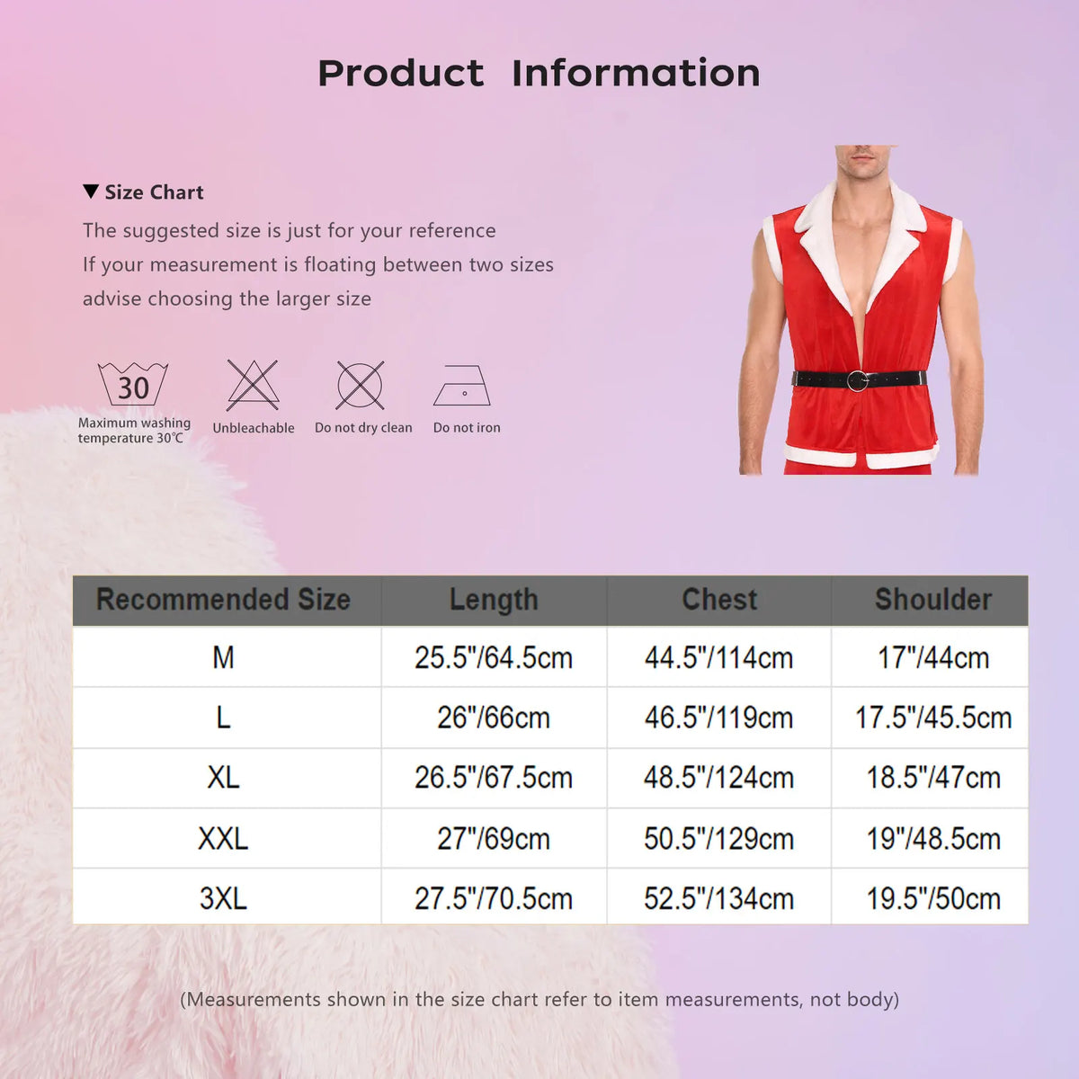 Gilet Père Noël en Velours avec Ceinture – vue 6