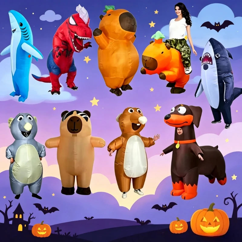Déguisement Gonflable Animal Adulte – Requin, Dinosaure, Capybara