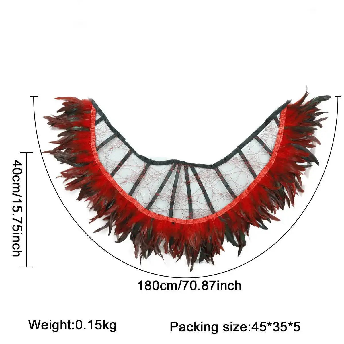 Cape à Col en Plumes et Dentelle Noire Gothique