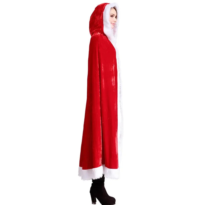 Cape Père Noël en Velours avec Bonnet – vue 4