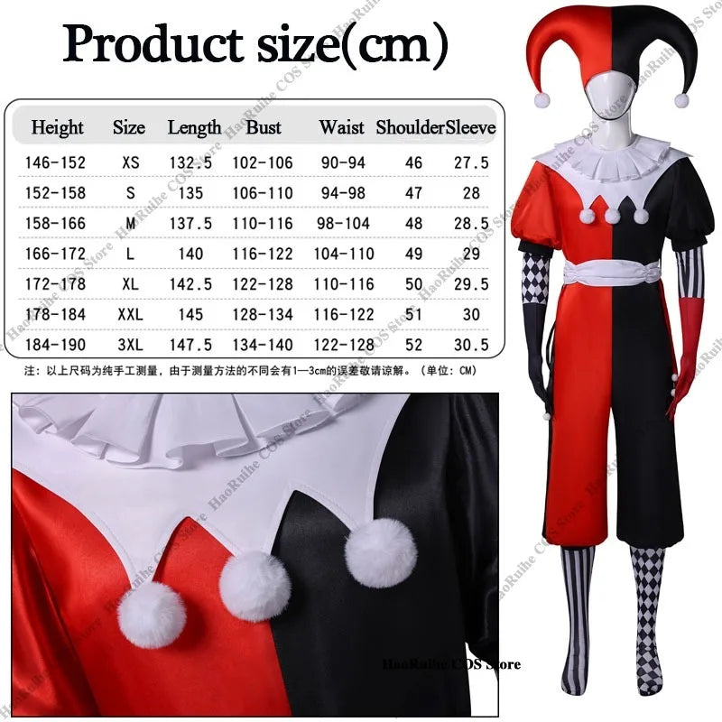Déguisement Bouffon Royal Rouge et Noir – XS à 3XL
