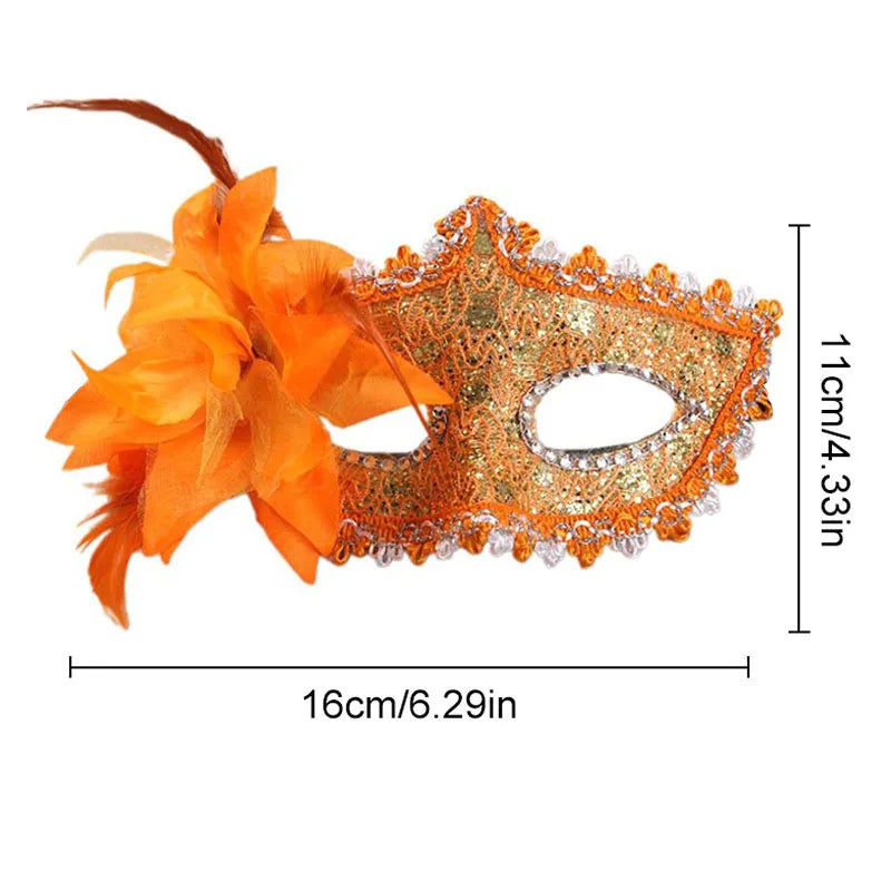 Masque de mascarade dentelle et rose Halloween – vue 4