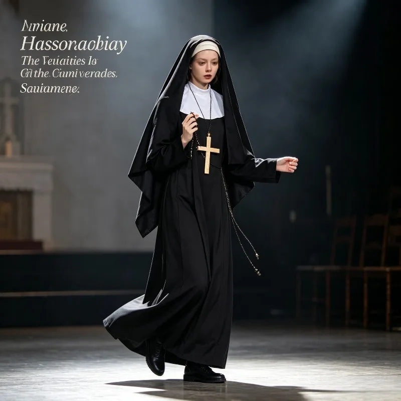 Robe de Religieuse Longue Noire
