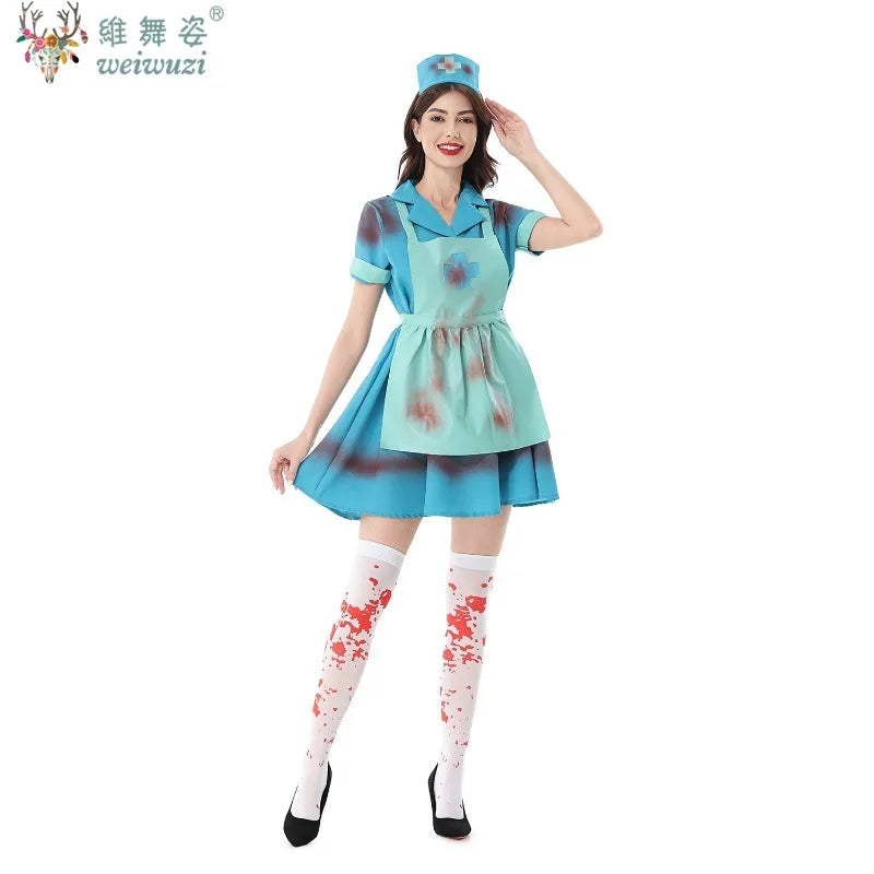 Déguisement Infirmière Zombie Femme – Robe Tachée de Sang