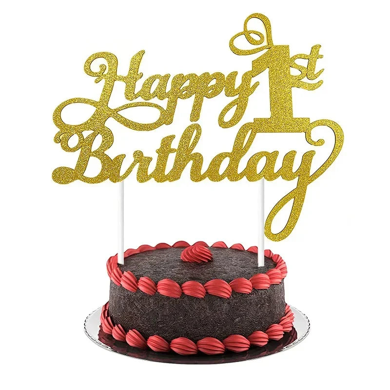 Topper Gâteau Happy Birthday Chiffre d'Âge - Lot de 1 à 20 pièces – vue 9