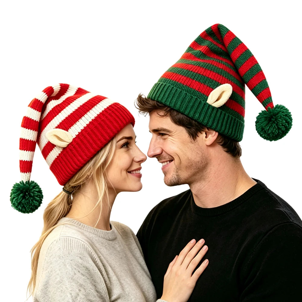 Bonnet de Lutin Rayé avec Oreilles