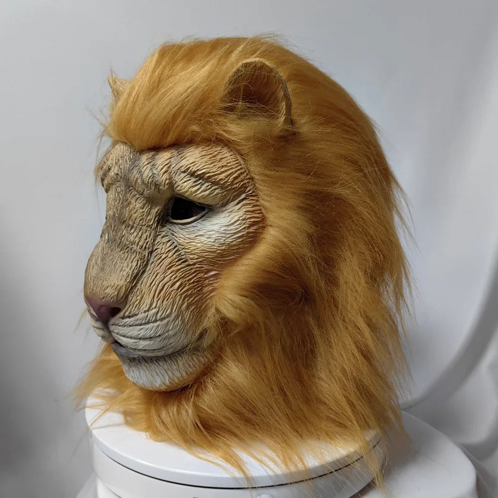 Masque Lion Blanc en Latex – vue 6