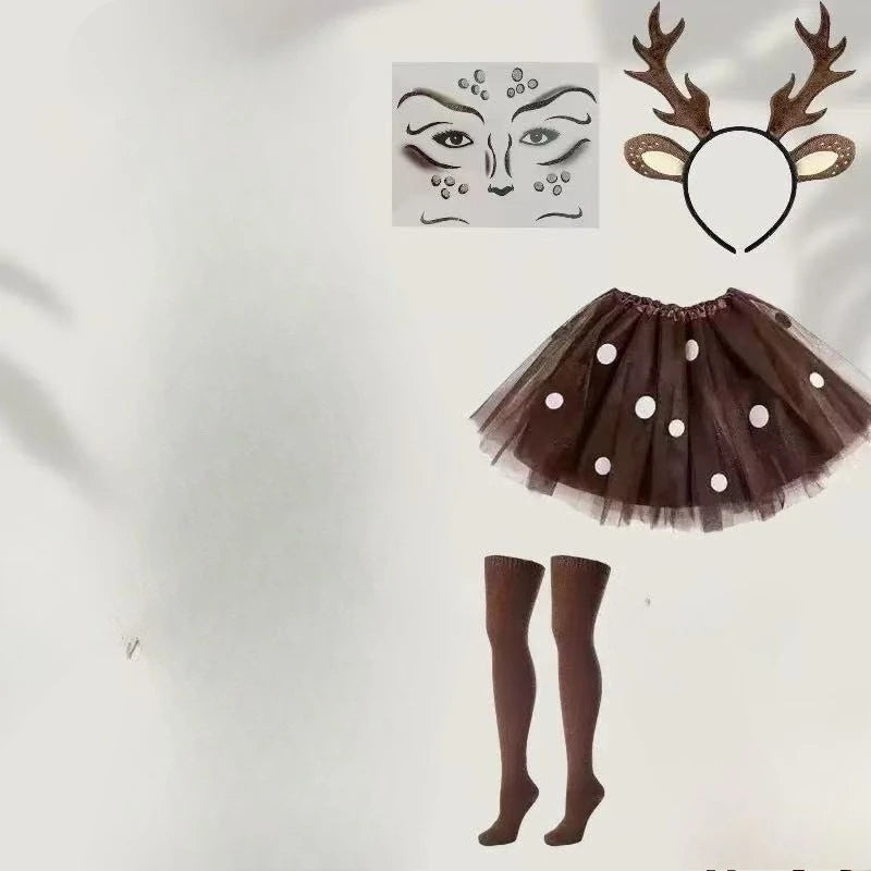 Kit Renne – Bois, Queue et Tutu Marron Étoilé – vue 7