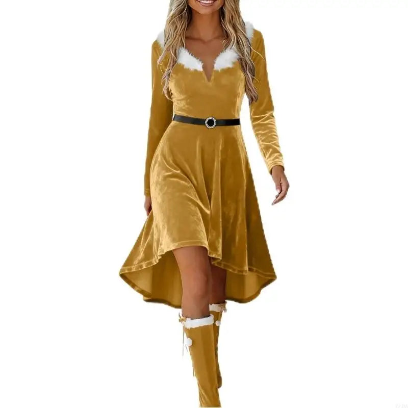 Robe Mère Noël à Franges Femme