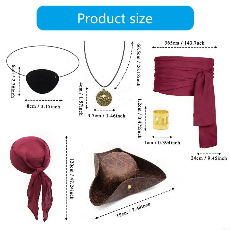 Kit Pirate – Foulard, Collier, Cache-Œil et Ceinture