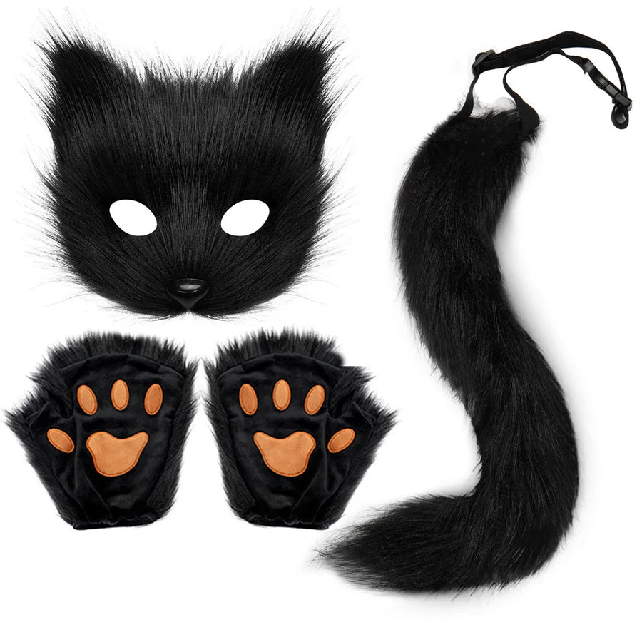 Kit Chat en Peluche – Masque, Gants et Queue – vue 8