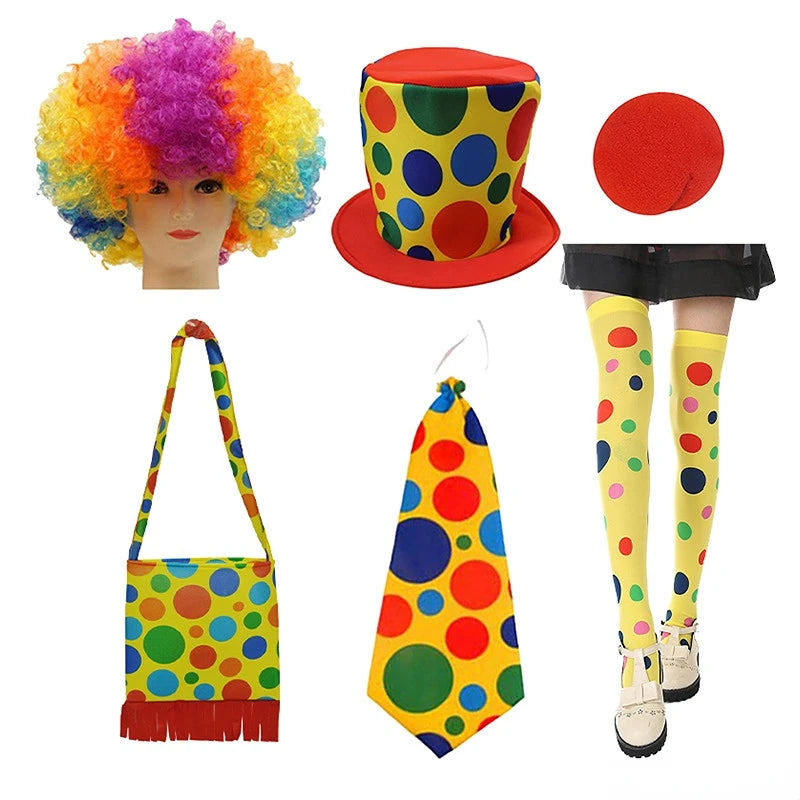 Kit Clown – Nez, Perruque, Nœud Papillon et Chapeau