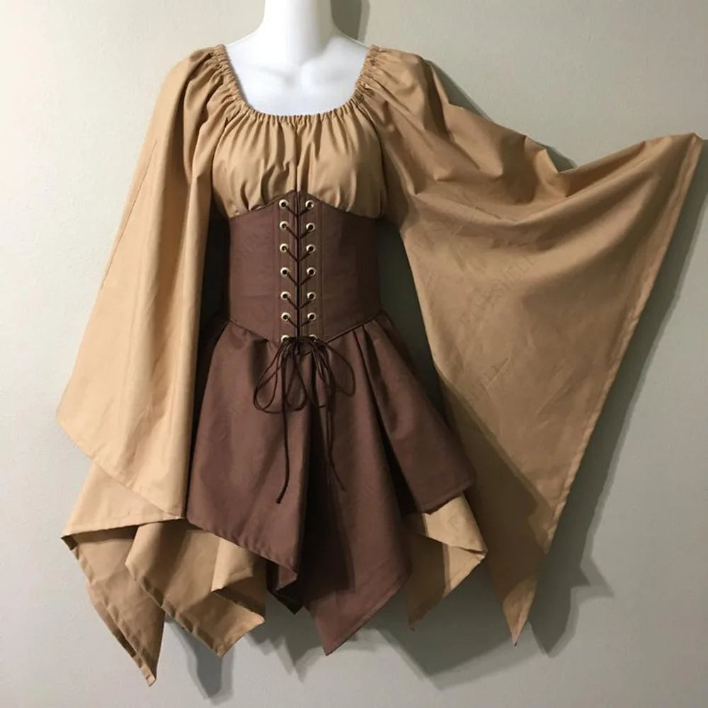 Robe Elfe Médiévale Femme avec Corset – du S au 5XL – vue 9
