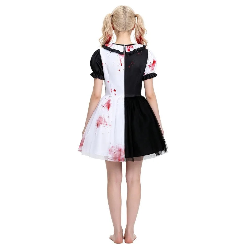 Robe Tutu Clown d'Horreur Noir et Blanc – S à XXL