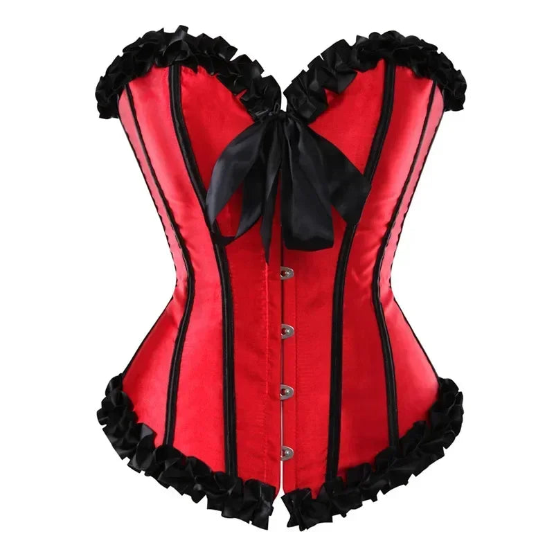 Corset Bustier Sexy Baleiné en Satin à Lacets – vue 4