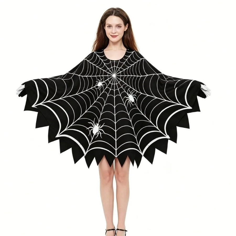 Poncho Toile d'Araignée Noir