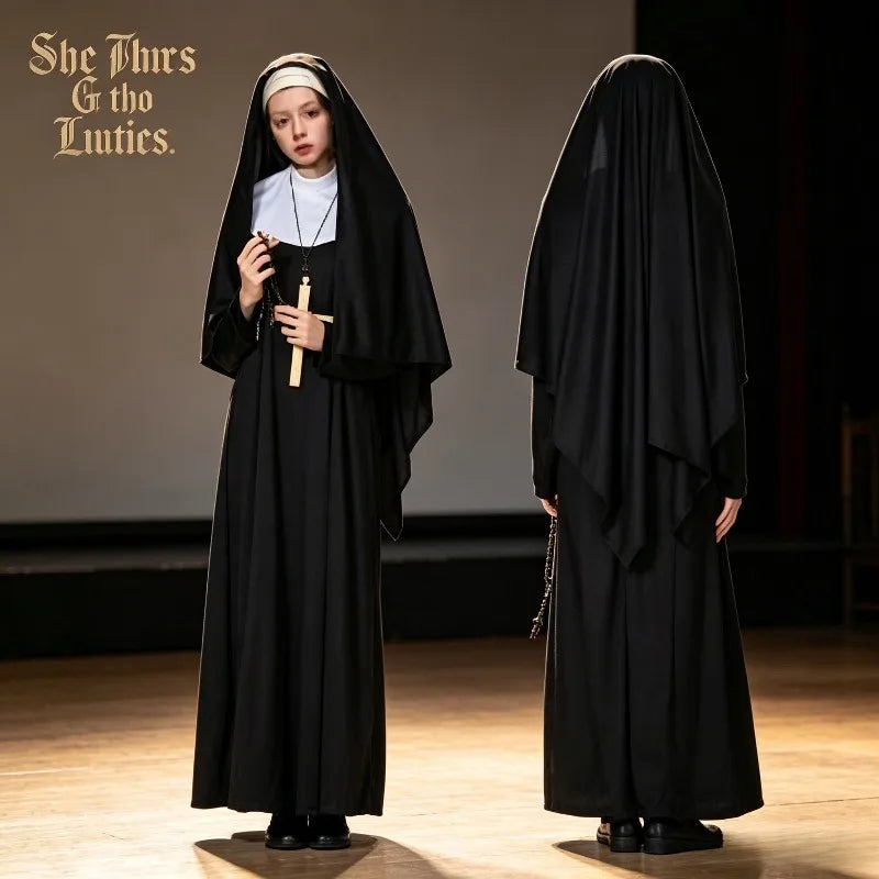 Robe de Religieuse Longue Noire