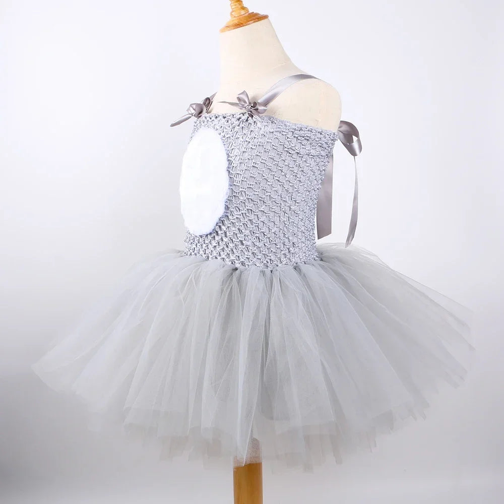 Robe Tutu Lapin Gris Fille – vue 3