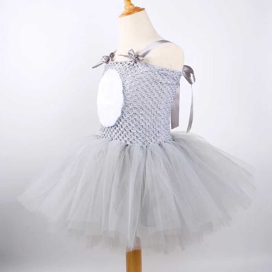 Robe Tutu Lapin Gris Fille – vue 3