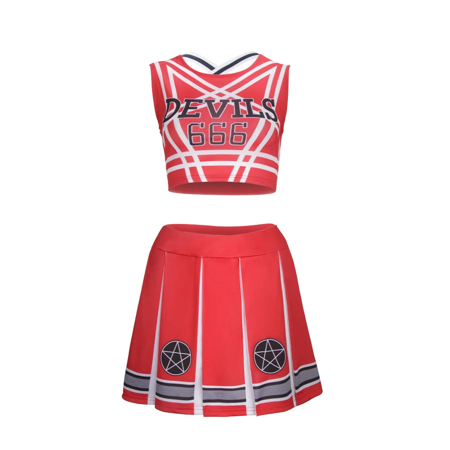 Déguisement Pom-Pom Girl Diablesse Rouge Adulte – vue 3