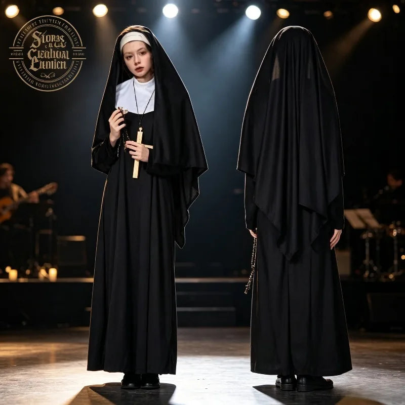 Robe de Religieuse Longue Noire