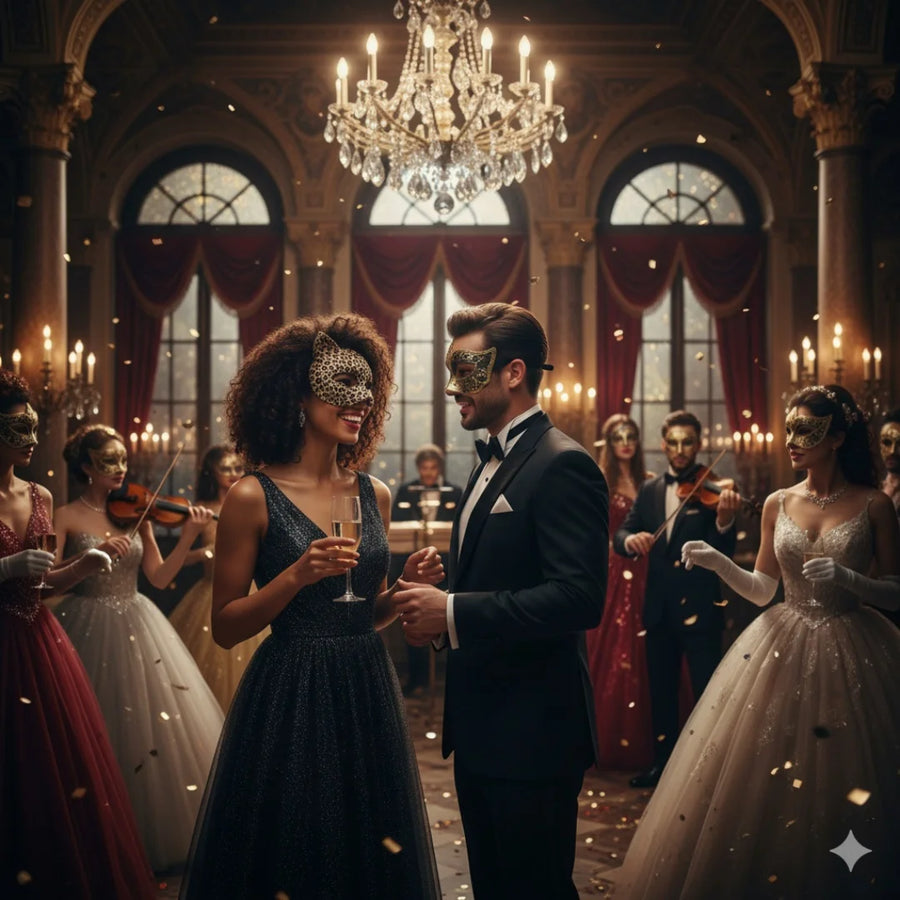 Masque de mascarade élégant pour couples – vue 5