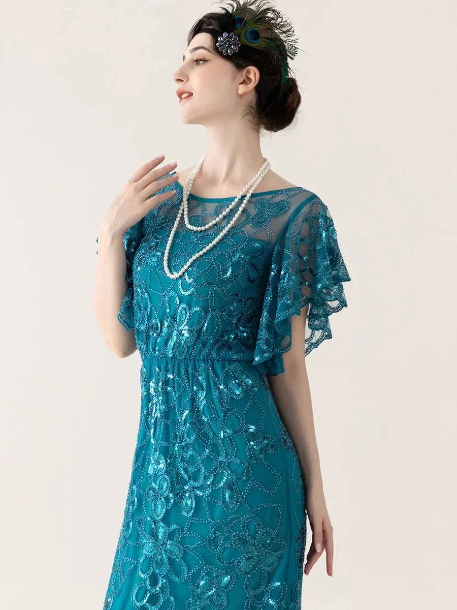 Robe Charleston Années 20 à Sequins et Franges