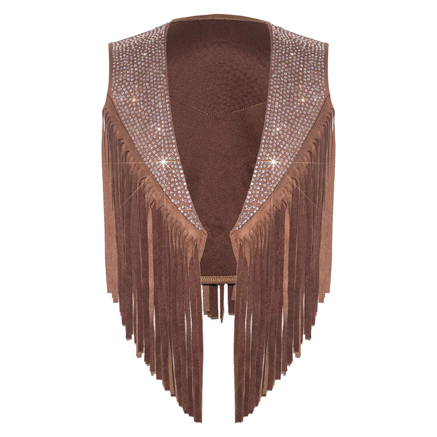 Gilet Cowgirl Fille à Franges et Strass – vue 9