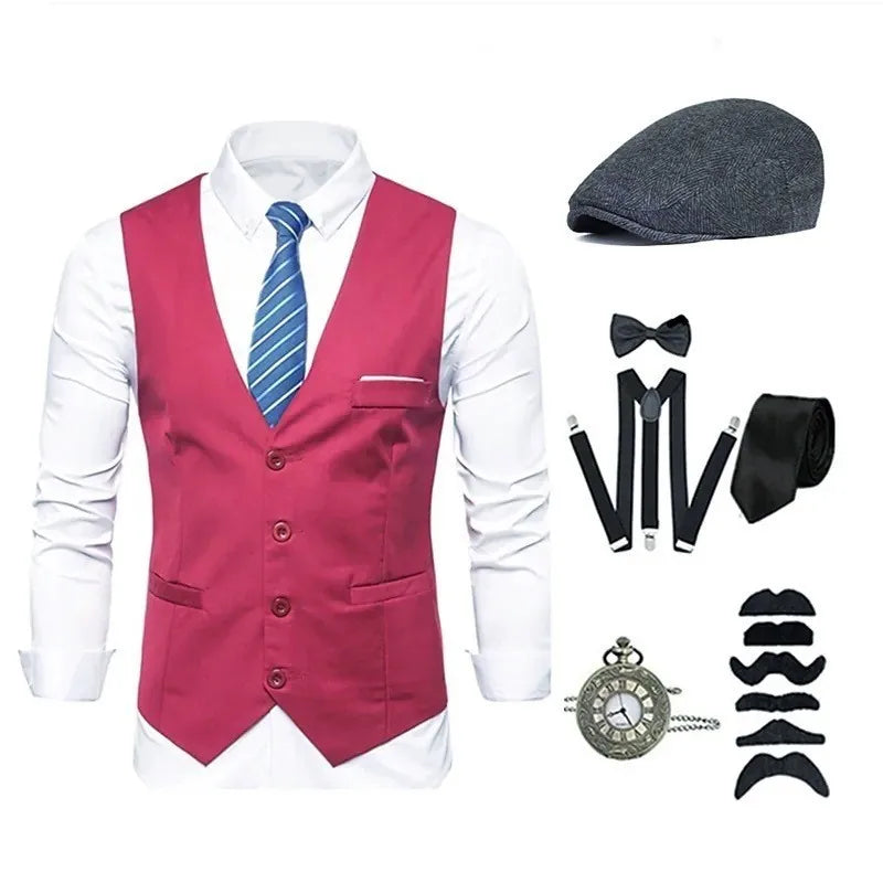 Costume Rétro Années 20 Homme – Gilet, Chapeau, Cravate et Montre – vue 13