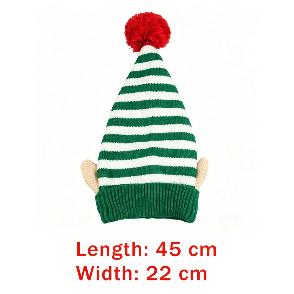 Bonnet de Lutin Rayé avec Oreilles