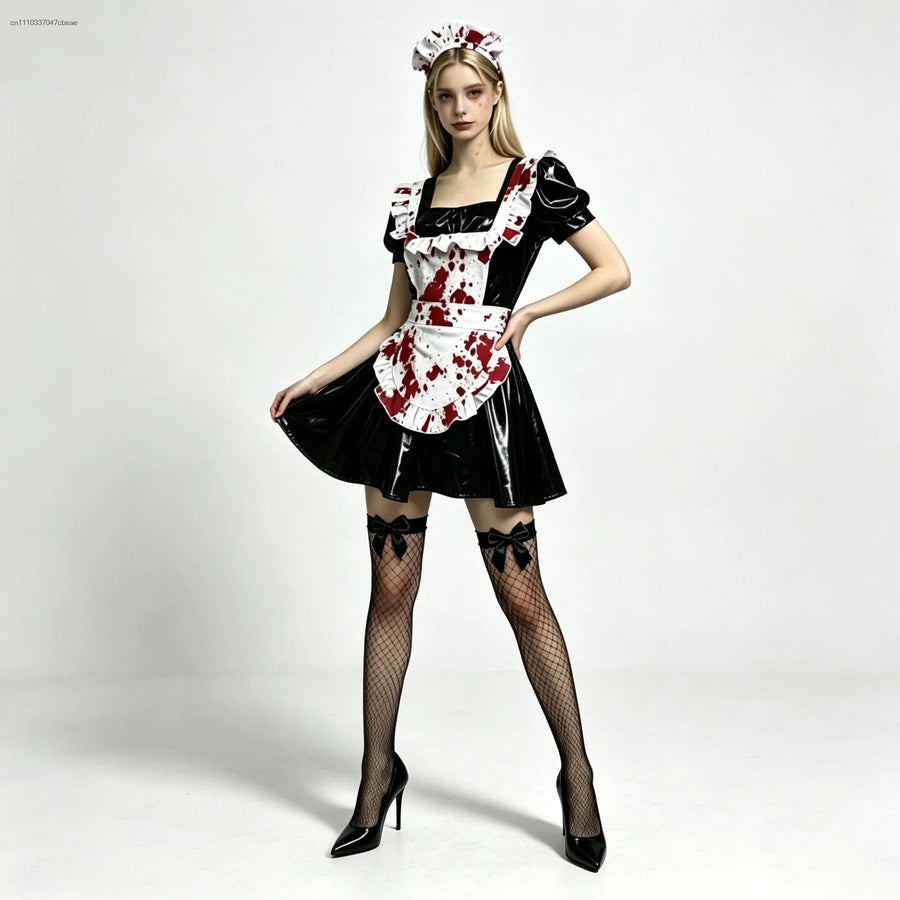 Robe Soubrette Ensanglantée Noire
