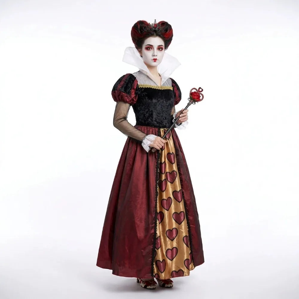 Costume Reine de Cœur – Robe, Couronne ou Perruque au Choix