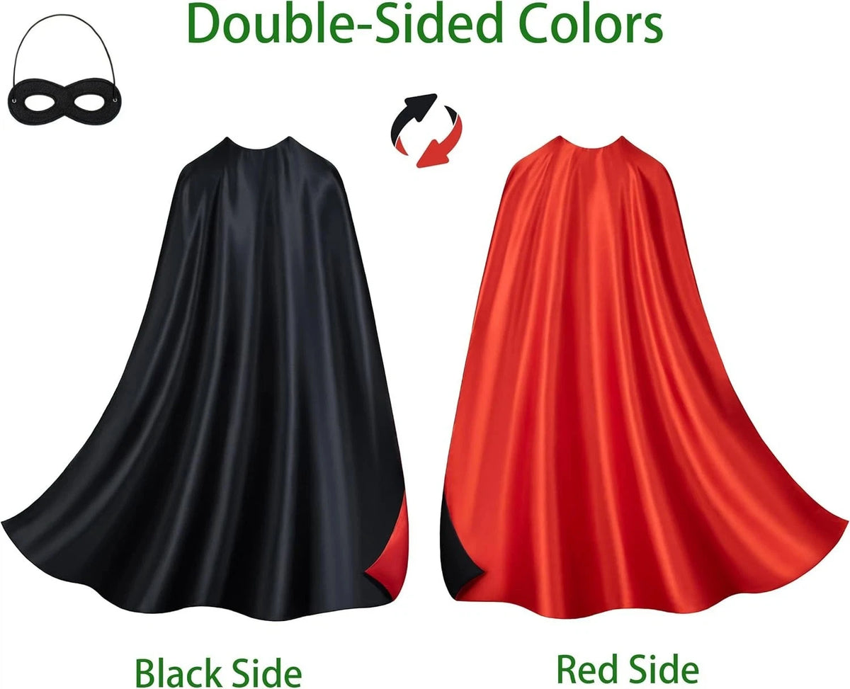 Cape et Masque de Super-Héros Famille Réversible