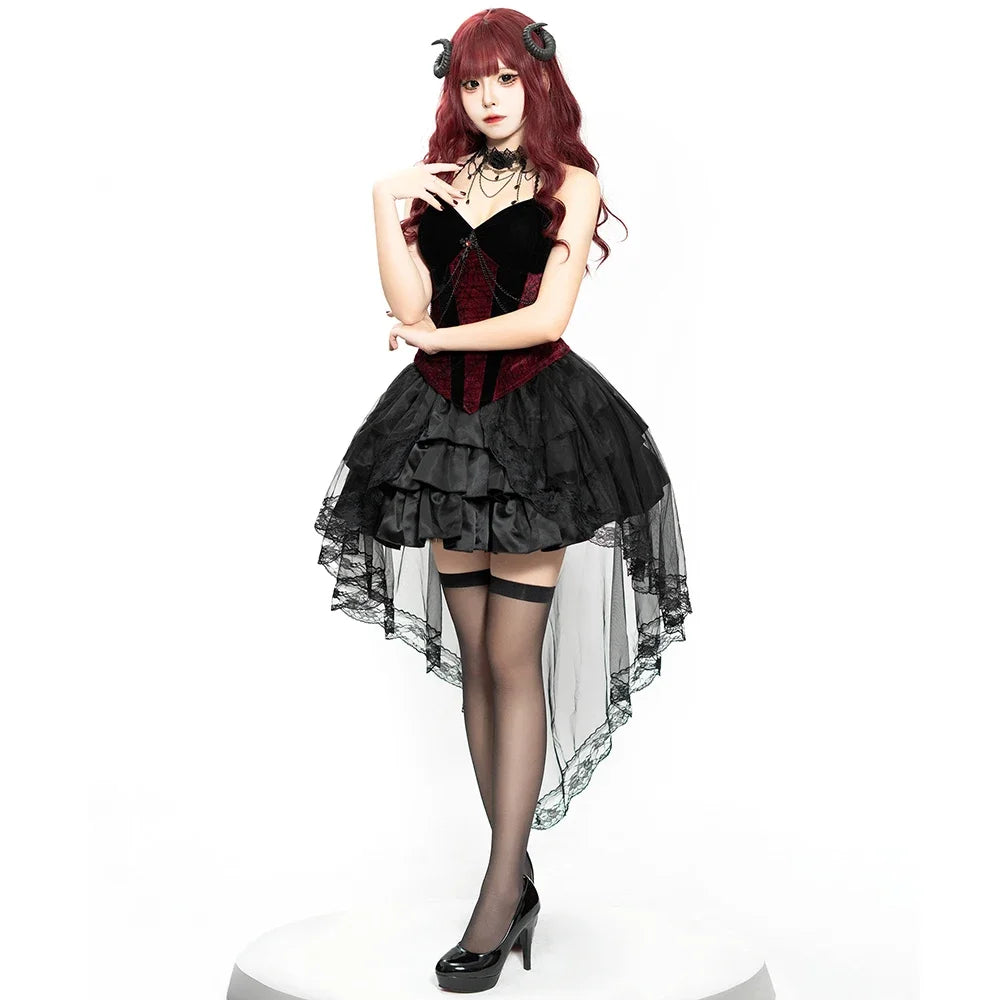 Robe Vampire Gothique Queue-de-Pie Femme – vue 2