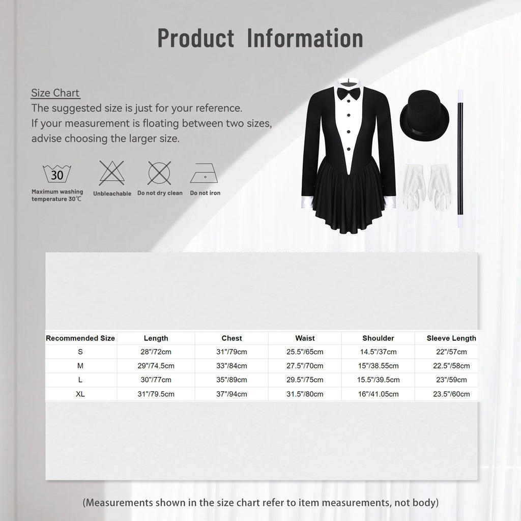 Costume Maîtresse de Cérémonie Femme – Noir, S à XL