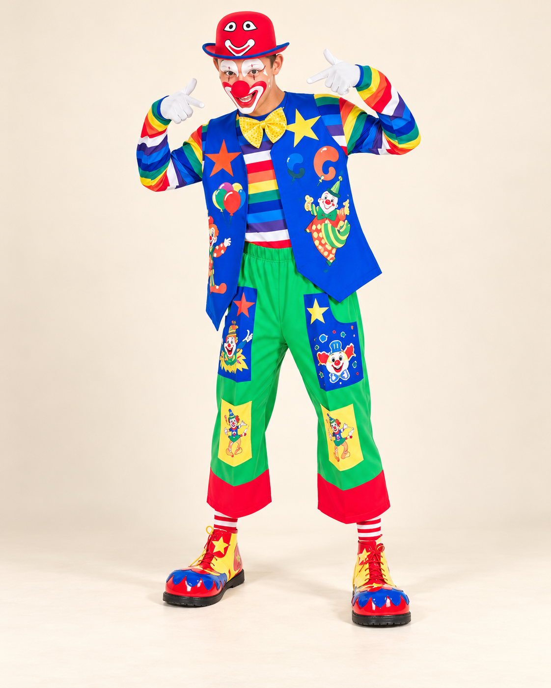 Déguisement Clown Rigolo Adulte – Tenue Colorée de Fête — photo premium studio